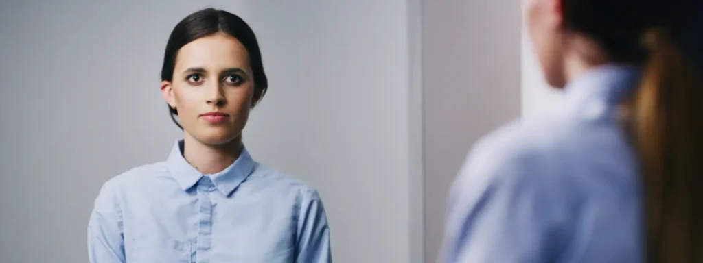 Close-up of someone zoning out, companion gently reaching out to help