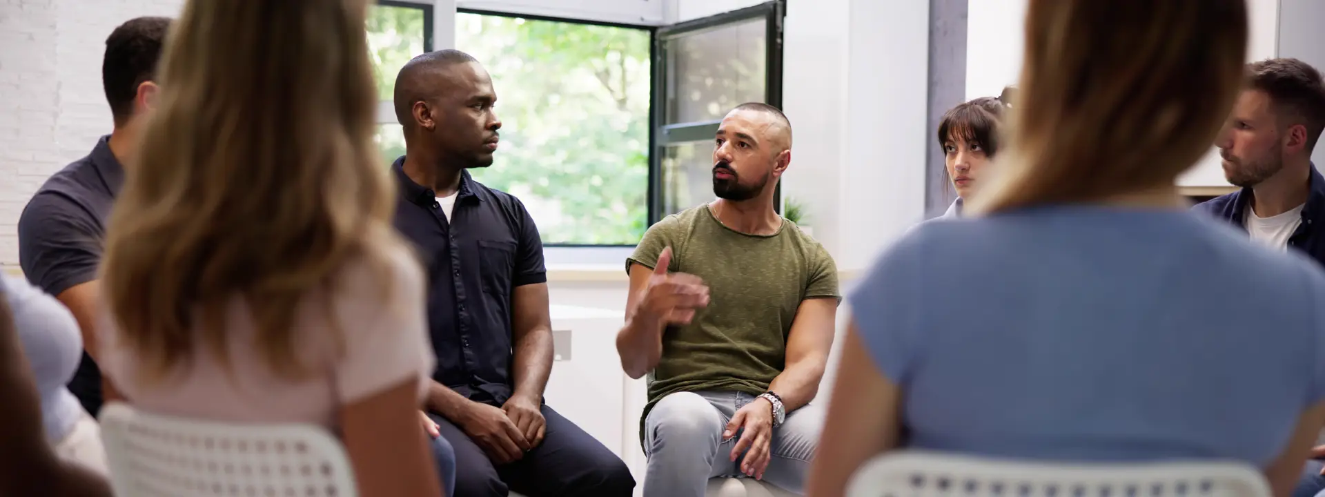 Patient speaking with a mental health therapist about depression treatment in California clinic