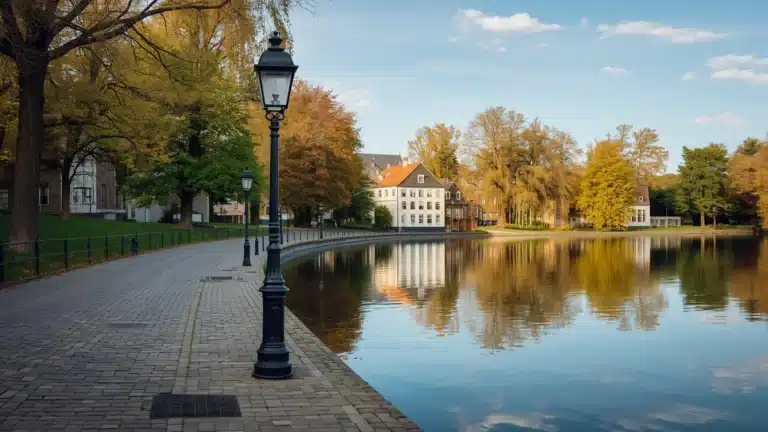 Peaceful Lakeside scene illustrating the contrast between external calm and internal stress