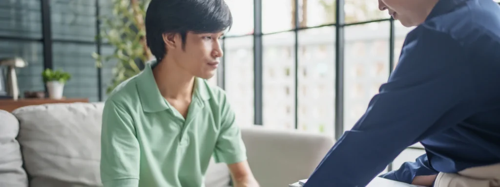 Individual receiving professional mental health care at a residential treatment center