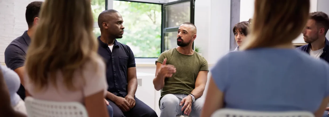 Patient speaking with a mental health therapist about depression treatment in California clinic