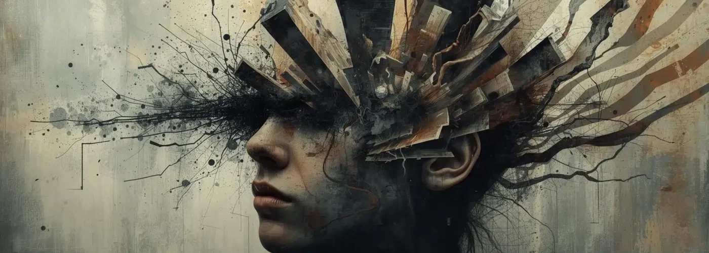 Man experiencing auditory hallucinations, symbolizing schizophrenia symptoms.